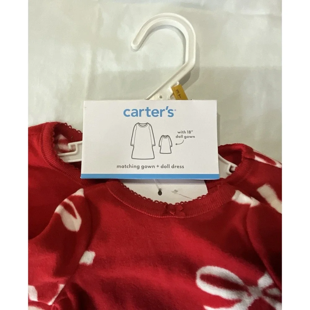 Carter's Red And White‎ Girls Matching Gown And Doll Set - Size 3T